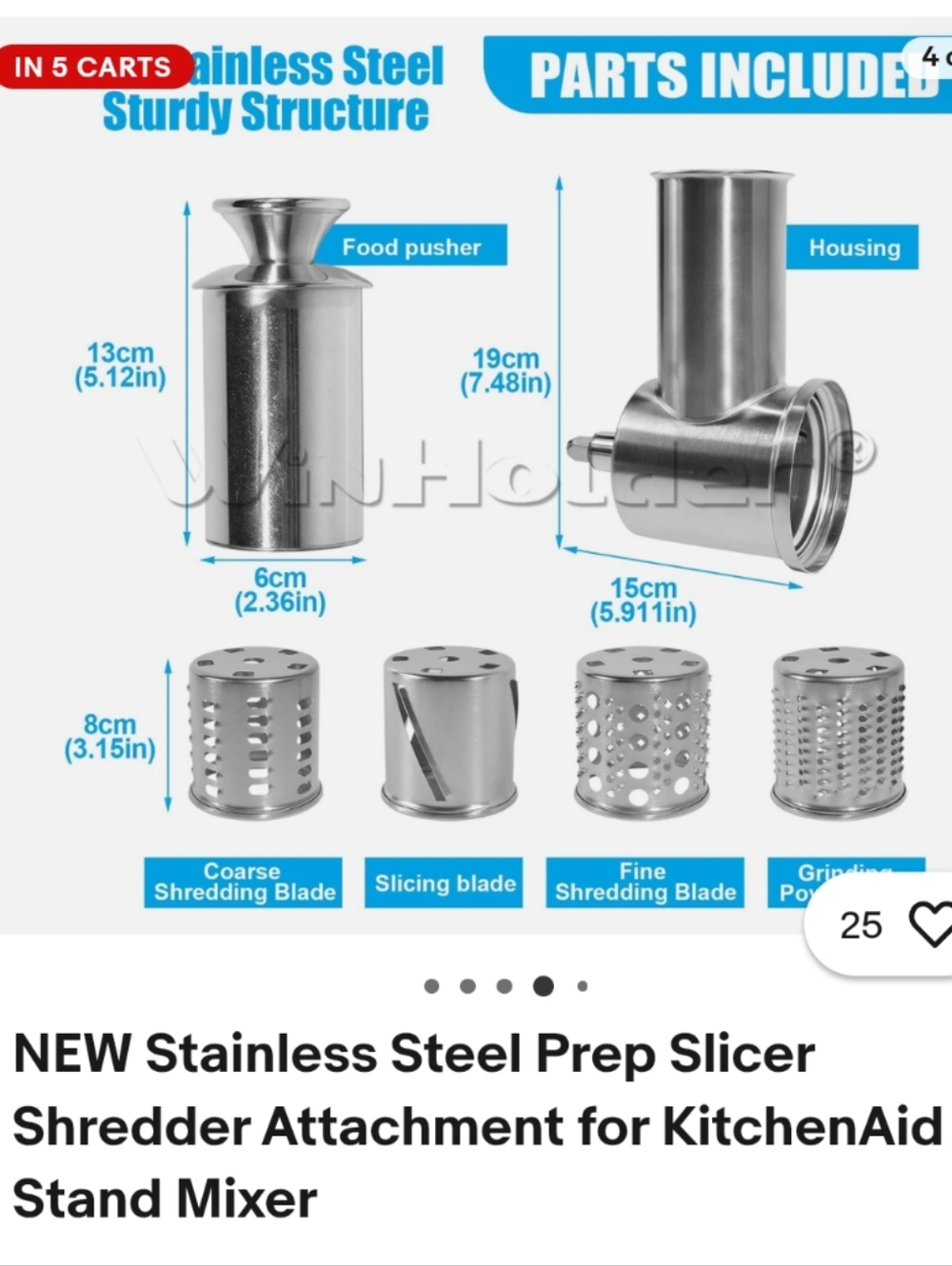 KitchenAid-Stainless Steel Prep Slicer & Shredder Attachments